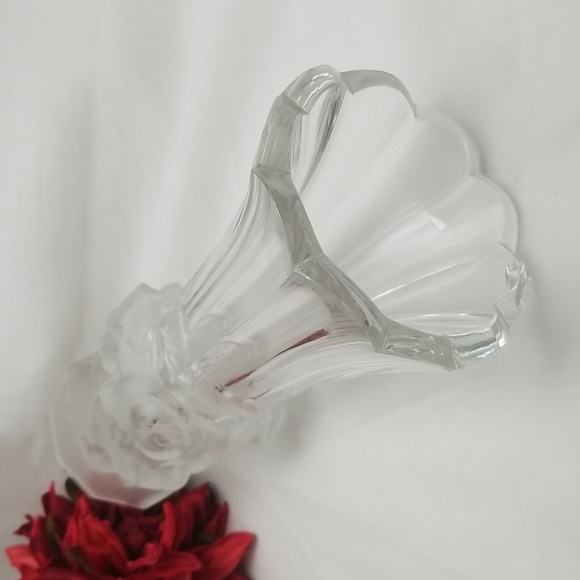 Bohemian Czech Schevogt Ingrid Roses Crystal Vase - Picture 7 of 16